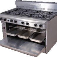 Goldstein 6 Burner 300mm Griddle Wide Oven PF-12G-6-40