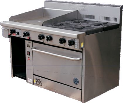 Goldstein PF-36G-2-28 Gas Range, 900mm Plate, 2 Burners, Standard oven